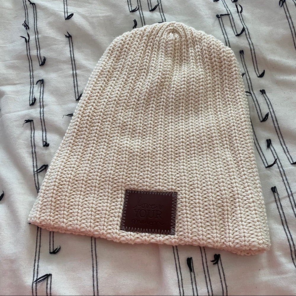 Love Your Melon Cream Knit Beanie